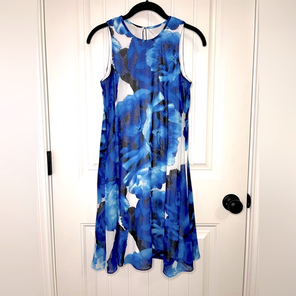 Calvin Klein Dress Mini Casual Blue Flowers
